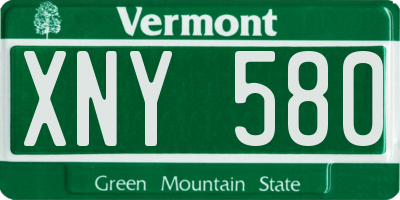 VT license plate XNY580