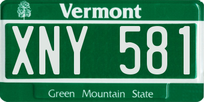 VT license plate XNY581