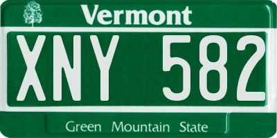 VT license plate XNY582