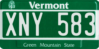 VT license plate XNY583