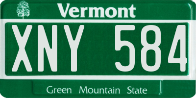 VT license plate XNY584