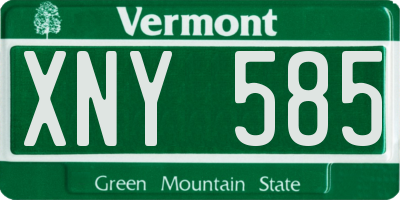 VT license plate XNY585