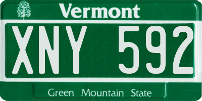 VT license plate XNY592