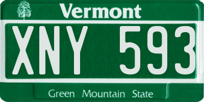 VT license plate XNY593