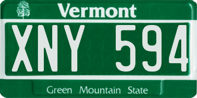 VT license plate XNY594