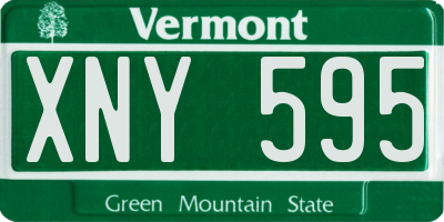 VT license plate XNY595
