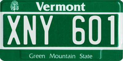 VT license plate XNY601