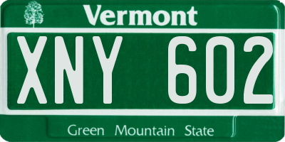 VT license plate XNY602