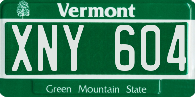 VT license plate XNY604