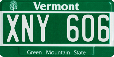VT license plate XNY606
