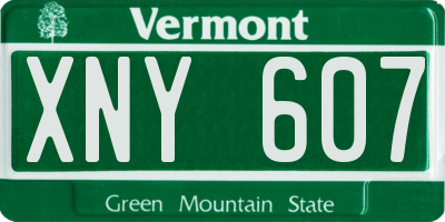 VT license plate XNY607