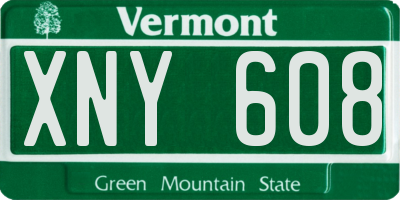 VT license plate XNY608