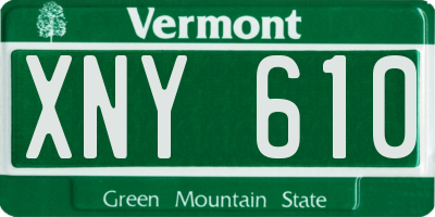 VT license plate XNY610