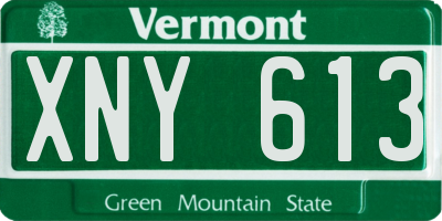VT license plate XNY613