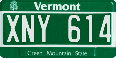 VT license plate XNY614
