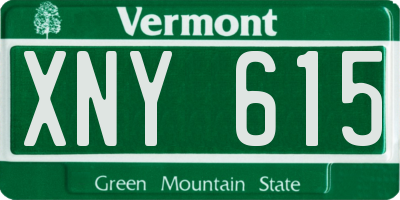 VT license plate XNY615