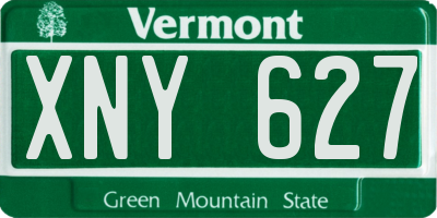 VT license plate XNY627