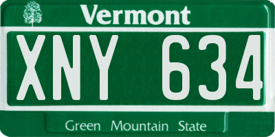 VT license plate XNY634