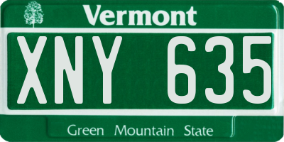 VT license plate XNY635