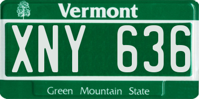 VT license plate XNY636
