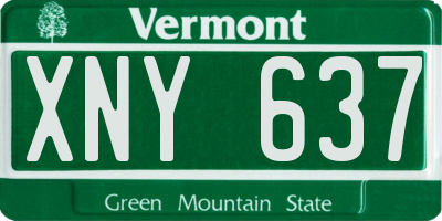 VT license plate XNY637