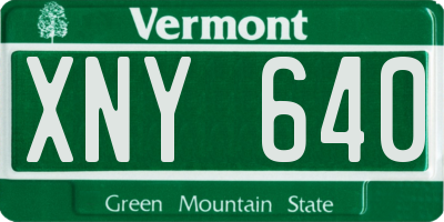 VT license plate XNY640