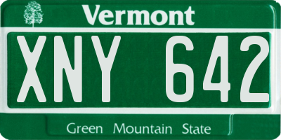 VT license plate XNY642