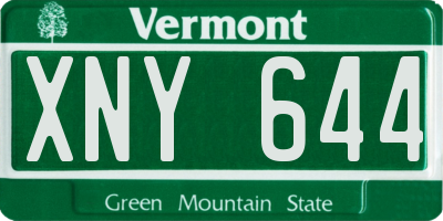 VT license plate XNY644