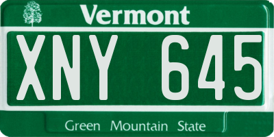 VT license plate XNY645