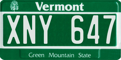 VT license plate XNY647