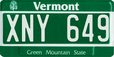 VT license plate XNY649