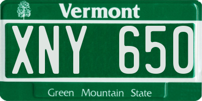 VT license plate XNY650