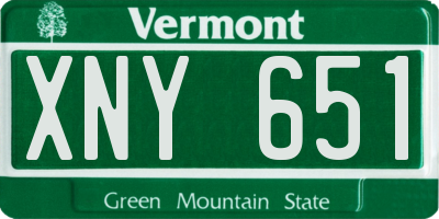 VT license plate XNY651