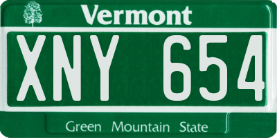 VT license plate XNY654