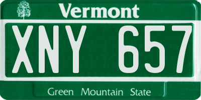 VT license plate XNY657