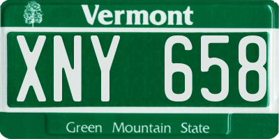 VT license plate XNY658