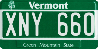 VT license plate XNY660