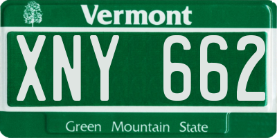 VT license plate XNY662