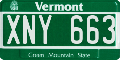 VT license plate XNY663