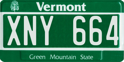 VT license plate XNY664
