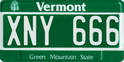 VT license plate XNY666