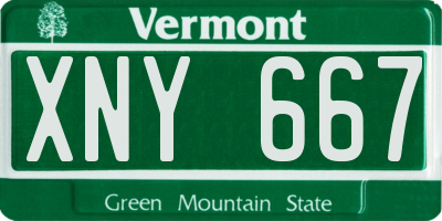 VT license plate XNY667