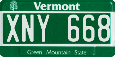 VT license plate XNY668
