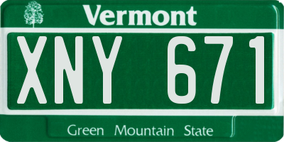 VT license plate XNY671