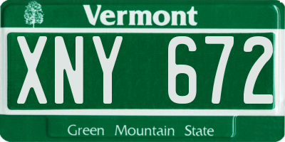 VT license plate XNY672