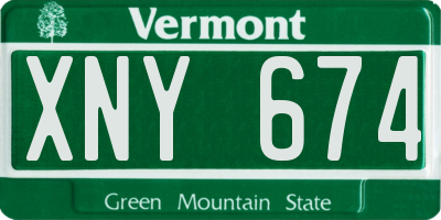 VT license plate XNY674