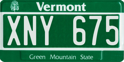 VT license plate XNY675