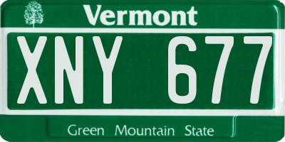 VT license plate XNY677