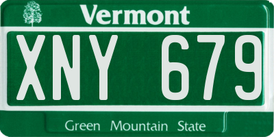 VT license plate XNY679