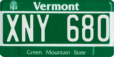 VT license plate XNY680